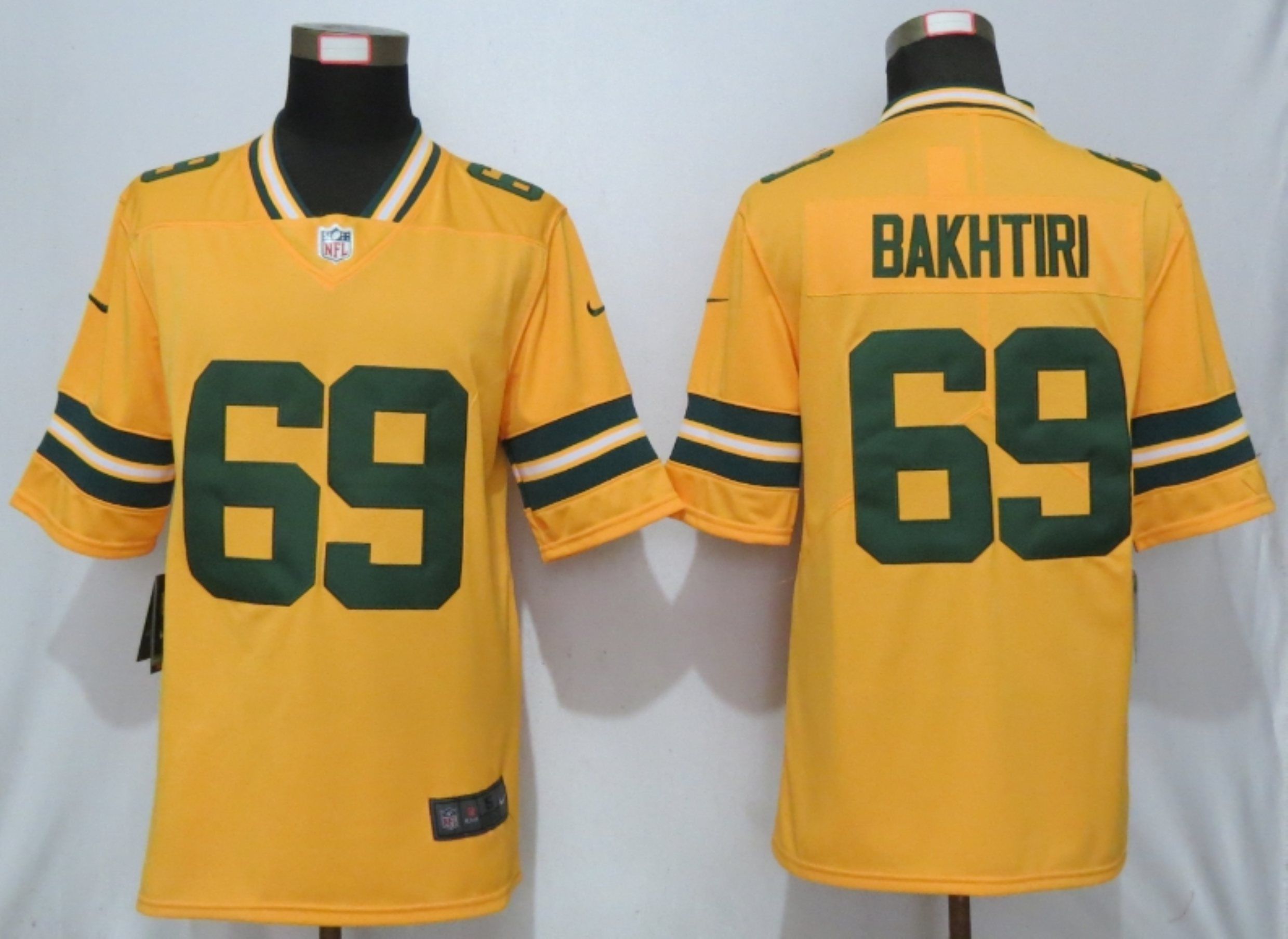 Men Green Bay Packers #69 Bakhtiari Yellow Nike Vapor Untouchable Limited NFL Jersey